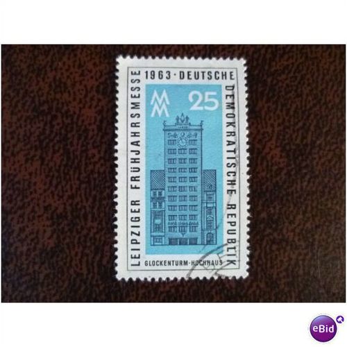 East Germany 1963 Leipzig Spring Fair 25pf Clock tower fine used stamp SGE674