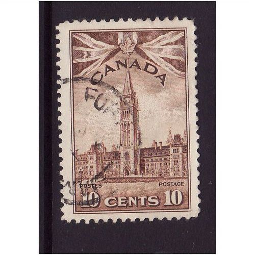 CANADA 1942 10c BROWN PARLIAMENT BUILDING SG 383 FINE USED #3