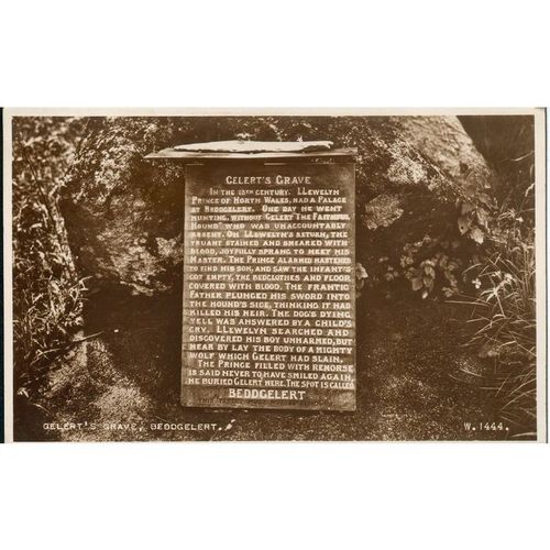 Valentine's Vintage British Postcard - Gelert's Grave, Beddgelert, Wales