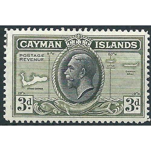 Cayman Islands 1935 SG102 3d Black & Olive-Green Mounted Mint .. ..