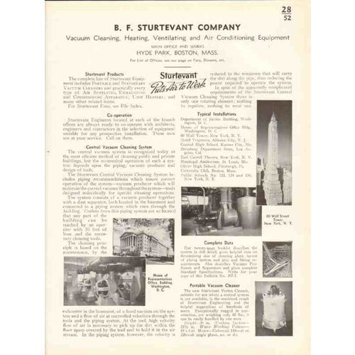 b f sturtevant company 1938 central vacuum cleaning vintage catalog