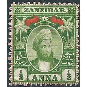 Zanzibar 1898 SG178 1/2a Yellow-Green Mounted Mint .. ..