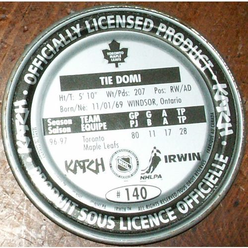 Katch NHL Medallion #140 Tie Domi #28 Toronto Maple Leafs 2-3/8 Inches Diameter