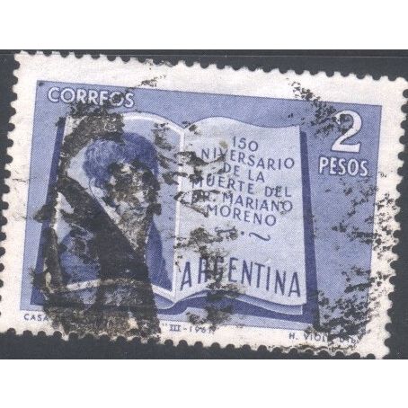 Argentina 1961 - SG1008 - 2p blue - Death Anniversary of Dr. M. Morano - used