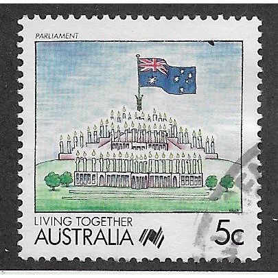 AUS 1988 5c 'LIVING TOGETHER - PARLIAMENT' FINE USED (EBID67-133)
