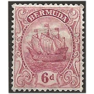 Bermuda 1924 SG50a 6d Pale Claret Mounted Mint . .. .