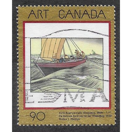 CAN 1997 90c 'CANADA ART -YORK BOAT ON LAKE WINNIPEG' FINE USED (EBID71-418)