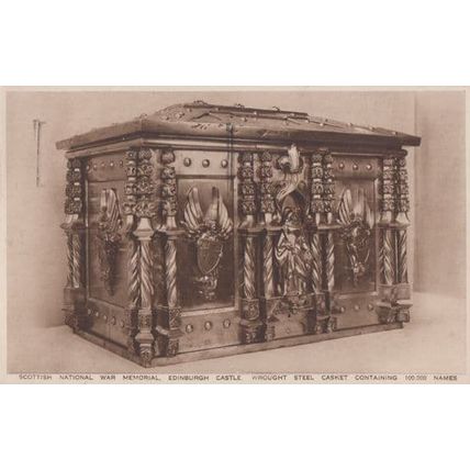 Scottish War Museum Casket Containing Names Of Dead Military Service Postcard