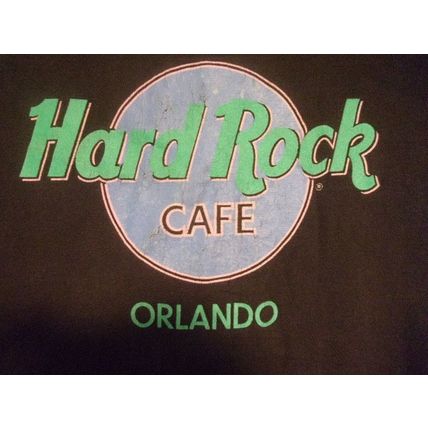 Vintage 90s Hard Rock Cafe Orlando FL Black Tee shirt Men's Large 42-44