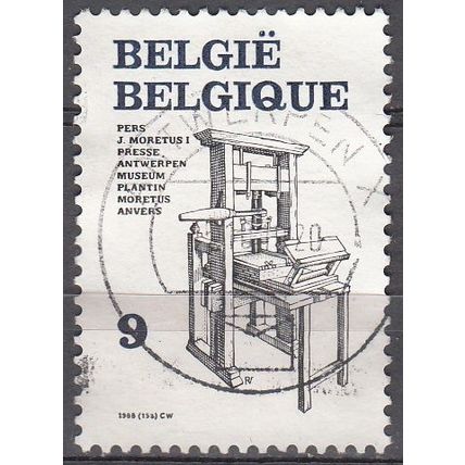 Belgique 1988 Michel 2361 O Cote (2008) 0.30 € Presse en bois Jean Moretus