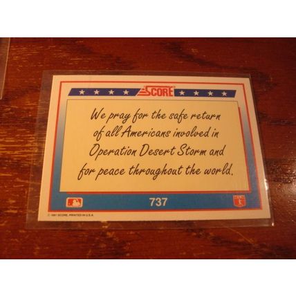 1991 Score, Desert Storm Flag Card, 2-Cards, USA FLAG, #737