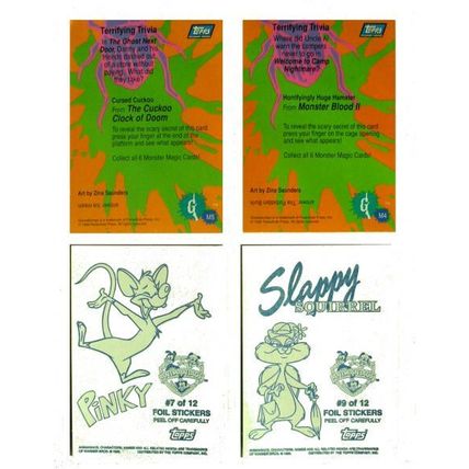 Vintage Trading Cards: #58 - Lot of 4 - 1995-1996 Foil Stickers, Monster Cards