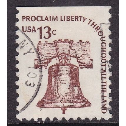 United States 1975 Liberty Bell 13c Fine Used SG 1586 VGC