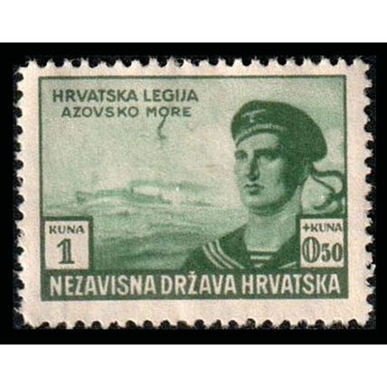 Croatia 1943 Croatian Legion 1K + 0.50K MNG Stamp