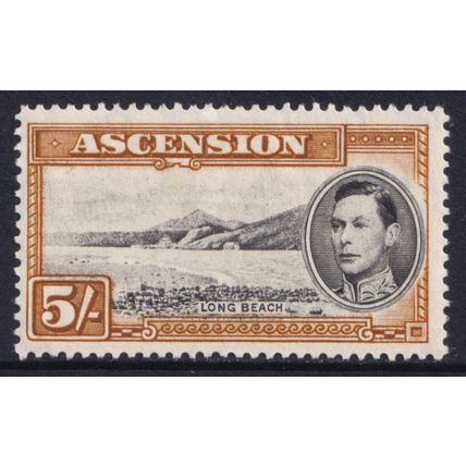 Ascension Island KGVI 1938-53 5s Black Yellow-Brown P13.5 SG46 Mint MH