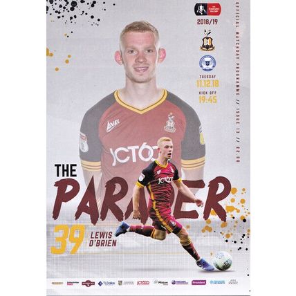 BRADFORD CITY v PETERBOROUGH UNITED FA CUP ROUND TWO 2018/19