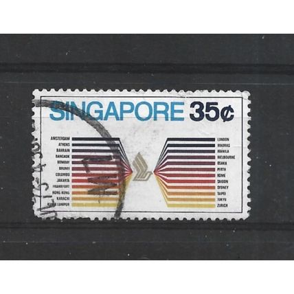Singapore.SG198 35c Emblem of Singapore Airlines & destinations.Fine Used.Jun25