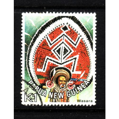 PAPUA NEW GUINEA 1977 HEAD DRESSES SG 328 1K WASARA TRIBE FINE USED