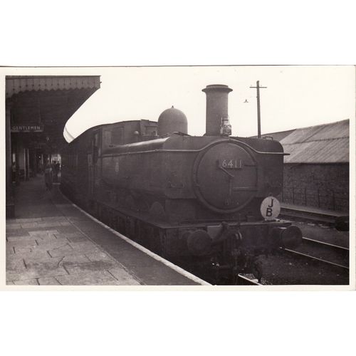 Railway Photo GWR 64xx 6411 Cardiff General 1957 Great Western 0-6-0PT Loco