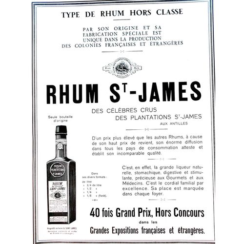 1930s St James RHUM orig Ad Advertisement Art Deco Print Bar Hotel Home Decor