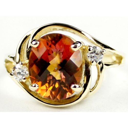 Twilight Fire Topaz, 10KY Gold Ring, R021