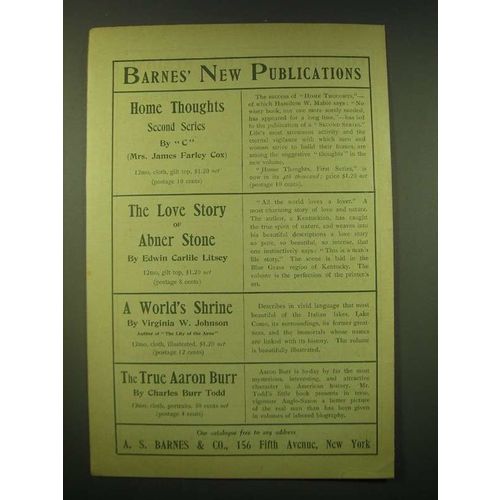 1902 A.S. Barnes Ad - Barnes' new Publications