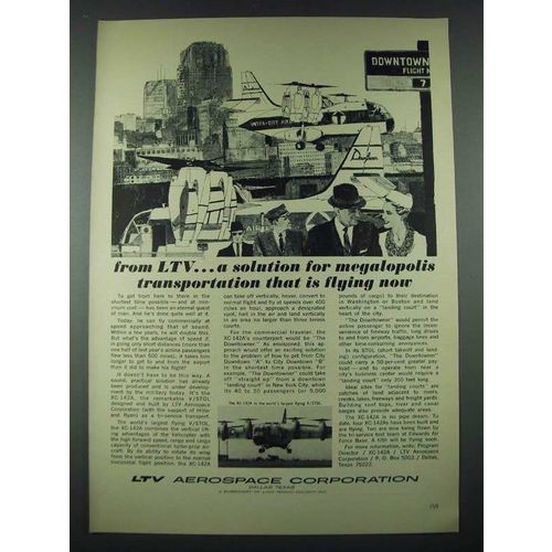 1965 LTV XC-142A V/STOL Aircraft Ad - For Megalopolis Transportation