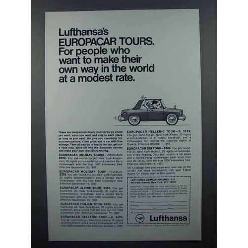 1967 Lufthansa Airlines Ad - Europacar Tours