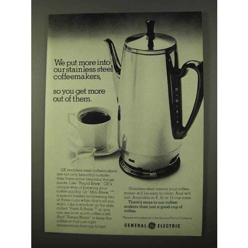 1972 General Electric Coffeemaker Ad - We Put More Into