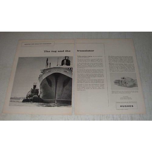 1960 Hughes transistors Ad - The tug and the transistor
