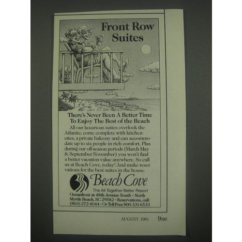 1991 Beach Cove Resort, Myrtle Beach, SC Ad - Front row suites