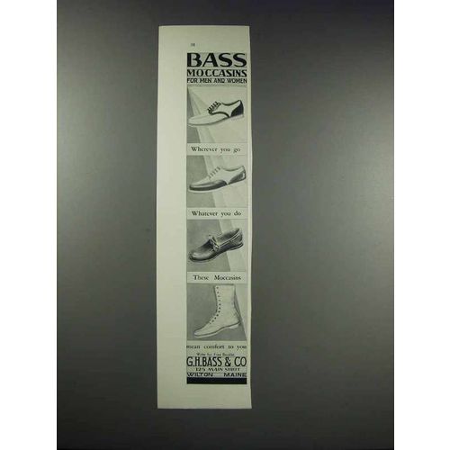 1932 Bass Moccasins Ad - For Men and Women
