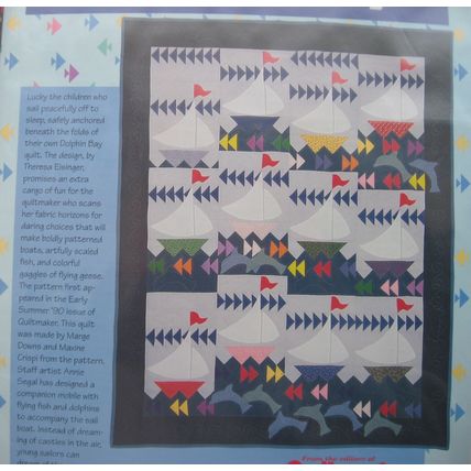 Dolphin Bay Quilt Pattern Sailboat Sewing Fabric