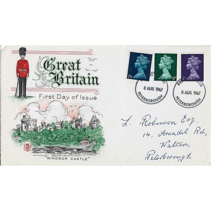 GB 1967 August Definitives FDC Peterborough pm