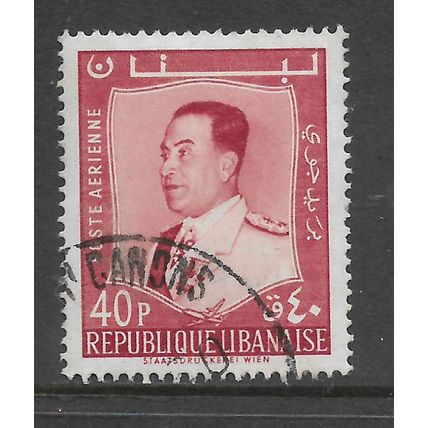 LEBANON 196O AIR 40p RED PRESIDENT CHEHAB SG 642 FINE USED#