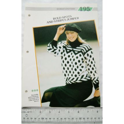 Woman's pattern 195 bold spots and stripes jumper