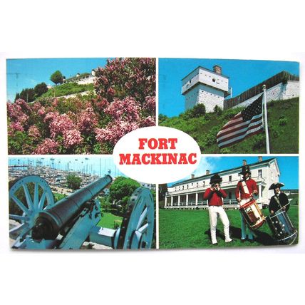 1988 postcard Fort Mackinac, Michegan