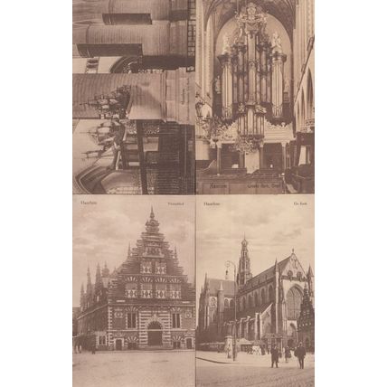 Haarlem Kerk Kathedraal Church Cathedral 4x Antique Dutch Postcard s
