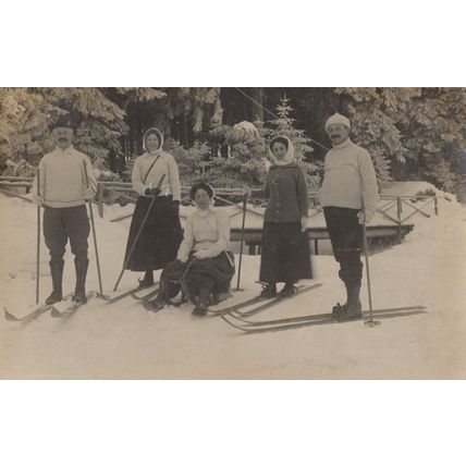 Oberhof Antique 1911 German Skiing Postcard
