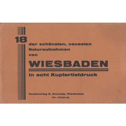 Wiesbaden 18x Antique Folding German Postcard Old Book