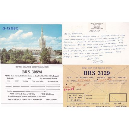 Norwich Norfolk Bacton 4x Amateur Radio QSL Postcard Style Card s