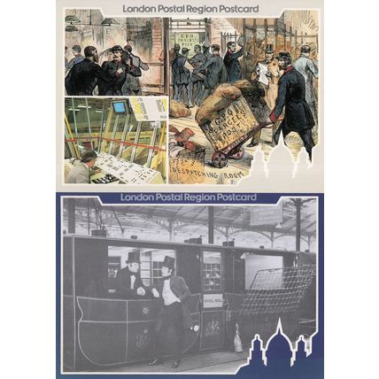 London Royal Mails Parcel Service Centenary 2x Postcard s
