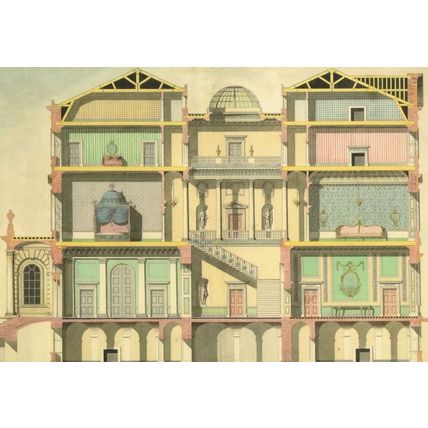 John Yenn Design For A Town House Section London Medieval Painting Postcard