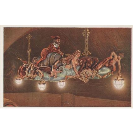 Love Making On Chandelier Lights Theatre German Old Postcard
