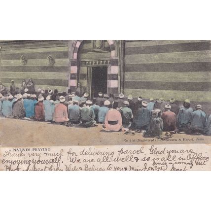Cairo Natives Praying 1905 Postcard