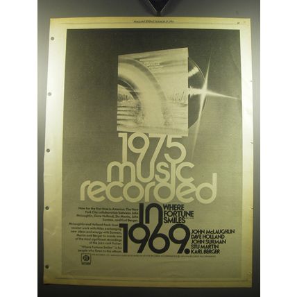1975 Where Fortune Smiles Album Advertisement - 1975 Music Recorded