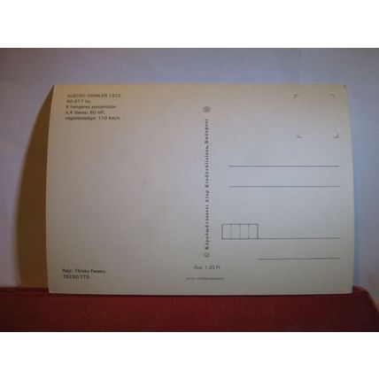 1922 AUSTRO DAIMLER veteran car Hungarian vintage unused postcard #