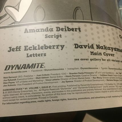 2022 Dynamite Comics Disney Darkwing Duck Haeser & Staggs Ratios 1:10 Virgin