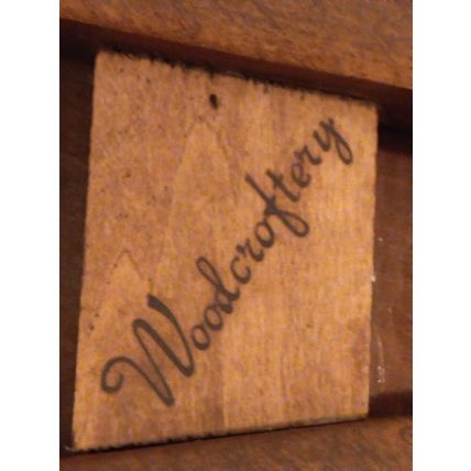 Woodcroftery Wheel Barrow Wood Bowl 14" Long Signed MCM Display Nuts Candy