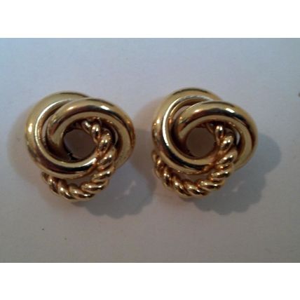 Avon Knot Earrings Triple Gold Wire Twist Knot Earrings Pierced 3/4"